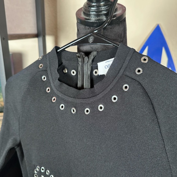 NWT Off-White Black Studded Mini Dress Size 44 - Picture 4 of 9